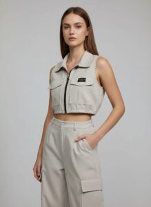 CONJUNTO PANTALON BLUSA BEIGE